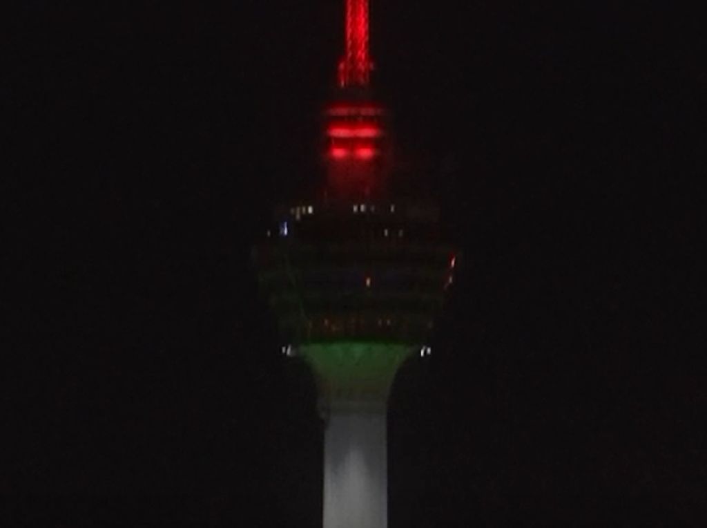 Menara Kuala Lumpur Tampilkan Lampu Bernuansa Bendera Palestina