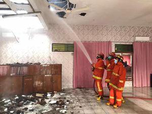 Kantor Bhayangkari Trenggalek Terbakar, Api dari Balon Udara yang Jatuh