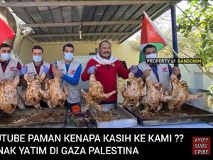 Mulia! Youtuber Ini Donasikan Penghasilannya untuk Beri Makan Anak Yatim di Palestina