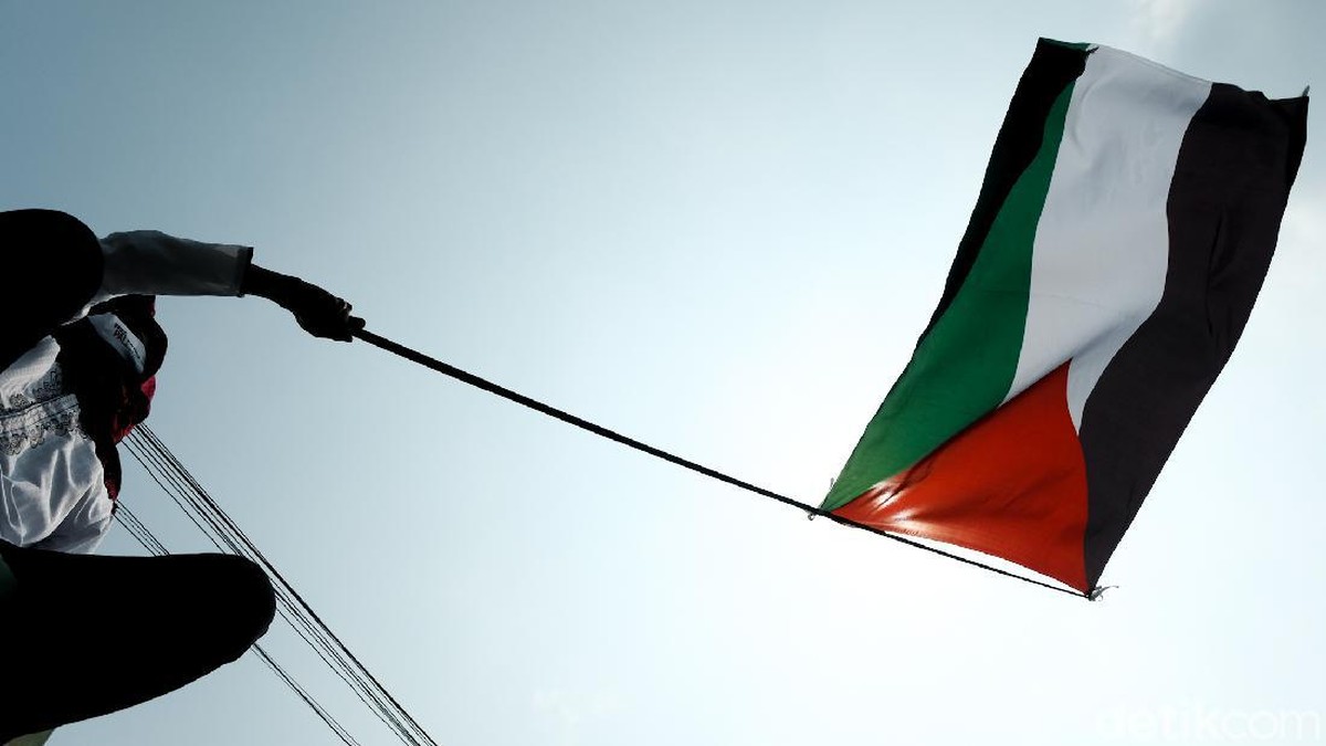 Ilustrasi bendera Palestina. (Foto: Andhika Prasetia/Detikcom)