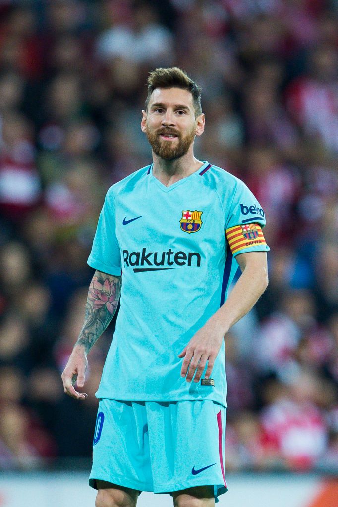 BILBAO, SPAIN - OCTOBER 28:  Lionel Messi of FC Barcelona looks on prior to the start the La Liga match between Athletic Club Bilbao and FC Barcelona at San Mames Stadium on October 28, 2017 in Bilbao, Spain.  (Photo by Juan Manuel Serrano Arce/Getty Images)