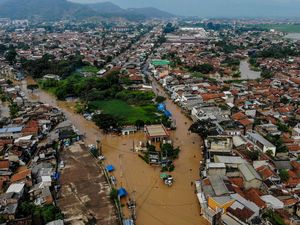 Potret Udara Banjir di Bandung Akibat Luapan Sungai Citarum