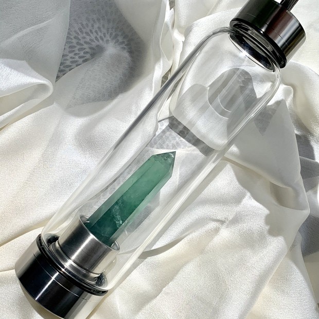 Crystal water bottle.