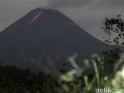Gunung Merapi Erupsi 2 Kali Malam Ini, Muntahkan Awan Panas 2 Km