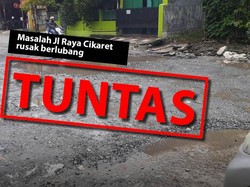 Before-after Perbaikan Jl Cikaret Kabupaten Bogor yang Dulu Ambyar