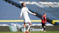 Di urutan pertama ada pemain Leeds United, Patrick Bamford. Dia membuang 21 peluang di sepanjang Liga Inggris musim ini (Getty Images/Pool)