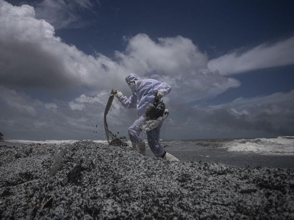 Limbah Kapal Kargo yang Terbakar Cemari Pantai Sri Lanka