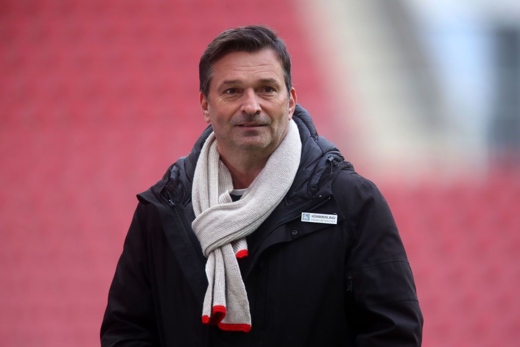 MAINZ, GERMANY - JANUARY 09:  Christian Heidel, Sporting director of 1. FSV Mainz 05 looks on prior to the Bundesliga match between 1. FSV Mainz 05 and Eintracht Frankfurt at Opel Arena on January 09, 2021 in Mainz, Germany. Sporting stadiums around Germany remain under strict restrictions due to the Coronavirus Pandemic as Government social distancing laws prohibit fans inside venues resulting in games being played behind closed doors. (Photo by Alex Grimm/Getty Images)