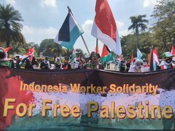 Massa GPMI Gelar Aksi Bela Palestina di Kantor PBB-Kedubes AS