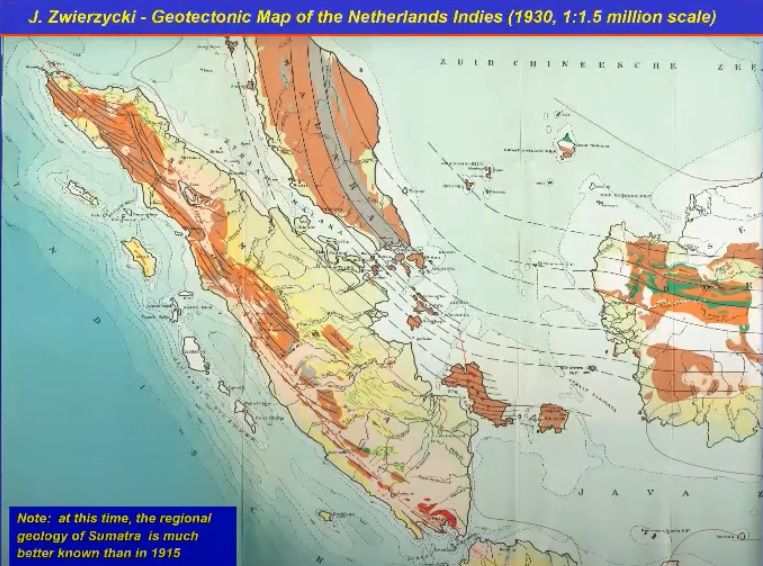 Peta Geotektonik Hindia Belanda (Indonesia) yang dibuat Jozef Zwierzycki pada 1930