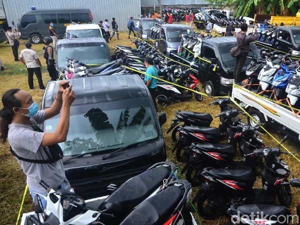 Penampakan Ratusan Kendaraan Bodong yang Diamankan di Pati