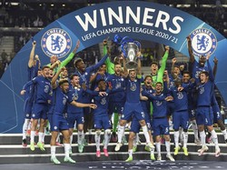 Final Liga Champions 2020/2021 mempertemukan dua wakil Premier League, Man City vs Chelsea. Pertandingan digelar di Stadion do Dragao, Portugal, Minggu (30/5/2021). Pierre Philippe Marcou/Pool via AP.