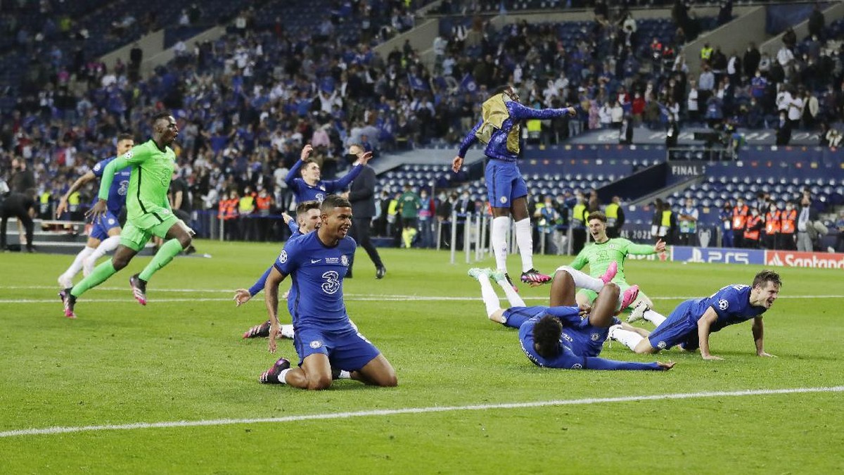 Chesea merayakan kemenangan atas Manchester City di final Liga Champions. (Foto: Getty Images/Manu Fernandez - Pool)