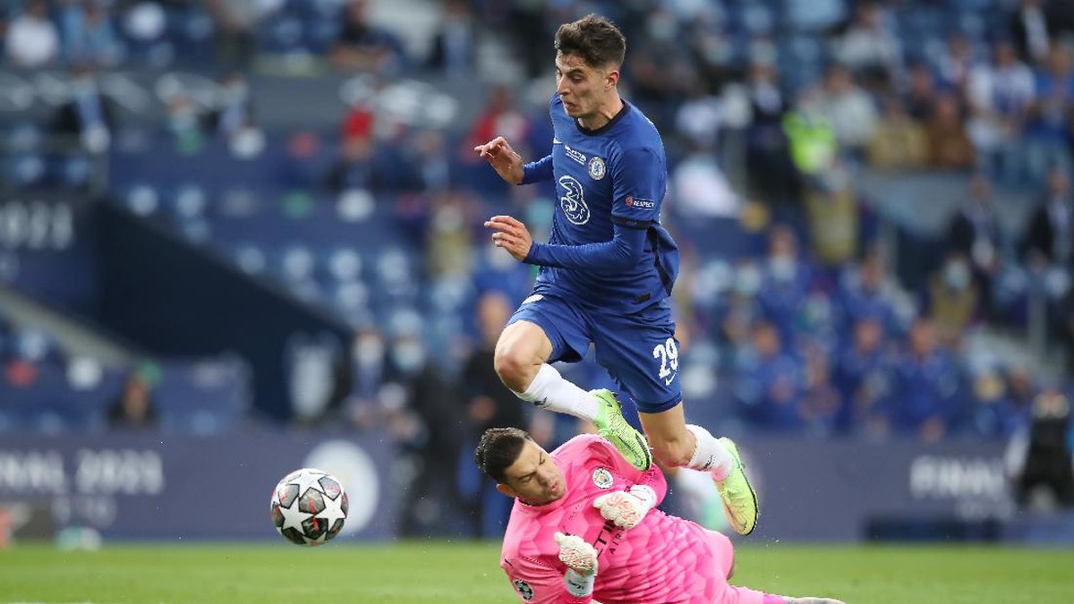 Man City vs Chelsea: Kai Havertz mencetak gol kemenangan The Blues. (Foto: Getty Images/Jose Coelho - Pool)