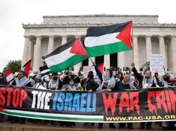 Massa Pro Palestina di Washington Minta AS Hentikan Bantuan ke Israel!