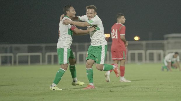 Timnas Indonesia vs Oman pada laga uji coba di Dubai (29/5/2021)