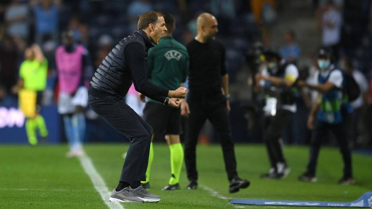 Thomas Tuchel dan Pep Guardiola di Liga Champions. (Foto: Getty Images/David Ramos)