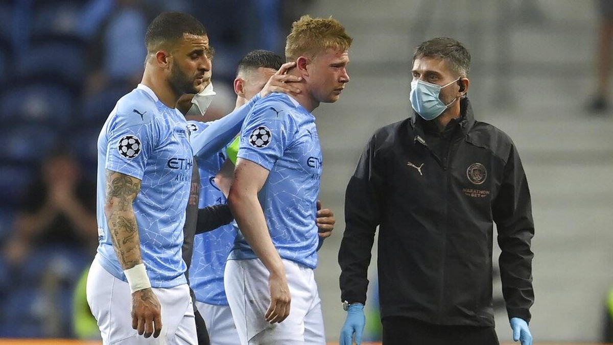 Kevin De Bruyne babak belur dihantam Antonio Ruediger (AP/David Ramos)
