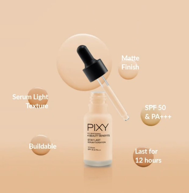 Pixy Stay Last Serum Foundation/ sumber: Instagram.com/ pixycosmetics Serum foundation