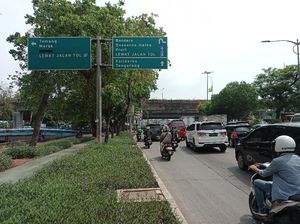 Pohon Dipangkas, Penunjuk Arah di Daan Mogot Terlihat dari Jarak 50 M