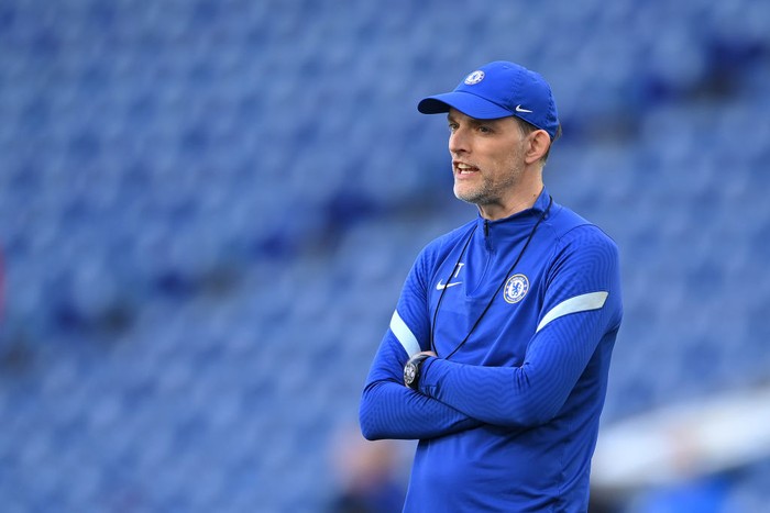 PORTO, PORTUGAL - MAY 28: Thomas Tuchel, Manager of Chelsea looks on during the Chelsea FC Training Session ahead of the UEFA Champions League Final between Manchester City FC and Chelsea FC at Estadio do Dragao on May 28, 2021 in Porto, Portugal. (Photo by David Ramos/Getty Images)