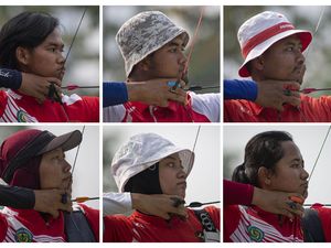 Aksi Latihan Atlet Panahan RI Jelang Olimpiade Tokyo