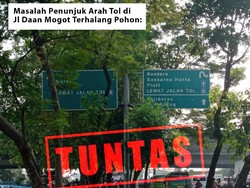Before-After Pemangkasan Pohon Penghalang Penunjuk Arah Tol di Daan Mogot