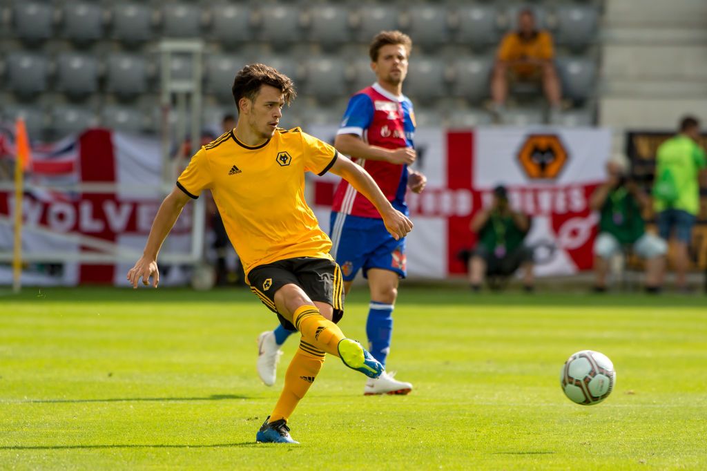 BIEL, SWITZERLAND - JULY 10: #14 Pedro Goncalves of Wolverhampton Wanderers looks on during the Uhrencup 2018 on July 10, 2018 at the Tissot Arena in Biel, Switzerland. (Photo by Robert Hradil/Getty Images)