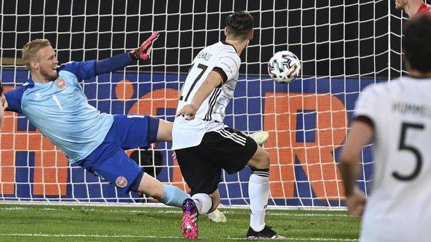 Soccer Football - International Friendly - Germany v Denmark - Tivoli Stadium, Innsbruck, Austria - June 2, 2021  Germany's Florian Neuhaus scores their first goal Pool via REUTERS/Federico Gambarini