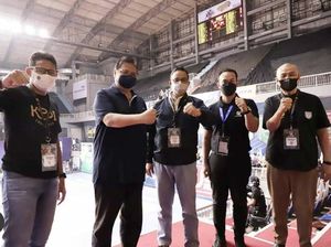 Airlangga Hartarto Bertemu Anies-Sandi Uno di Gelanggang Basket