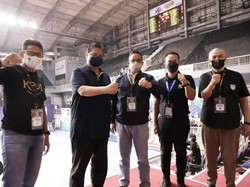 Airlangga Hartarto Bertemu Anies-Sandi Uno di Gelanggang Basket