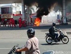 Apes, Pria Ini Pinjam Motor Lalu Terbakar Saat Isi BBM