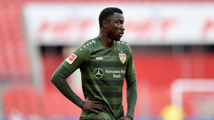 COLOGNE, GERMANY - FEBRUARY 20: Silas Wamangituka of VfB Stuttgart during the Bundesliga match between 1. FC Koeln and VfB Stuttgart at RheinEnergieStadion on February 20, 2021 in Cologne, Germany. Sporting stadiums around Germany remain under strict restrictions due to the Coronavirus Pandemic as Government social distancing laws prohibit fans inside venues resulting in games being played behind closed doors. (Photo by Frederic Scheidemann/Getty Images)