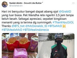 Mantap! Army Bagi Beras Sekarung Buat Abang Ojol yang Belikan BTS Meal