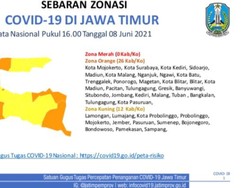 Kasus COVID-19 di Jatim Naik, Ini Sebaran Zonasi 38 Kab/Kota