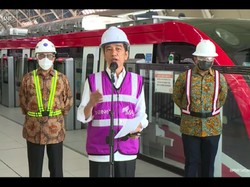 Progres Capai 84%, Jokowi Targetkan LRT Jabodebek Beroperasi Juni 2022