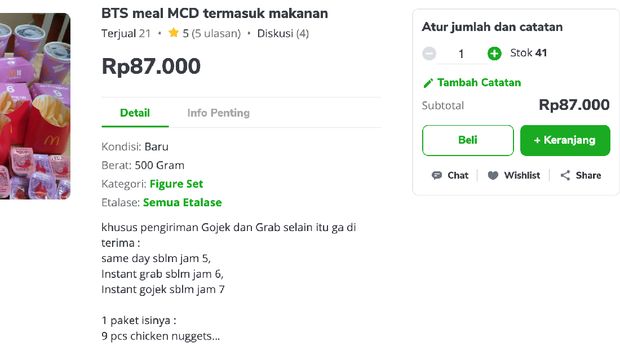 BTS Meal dijual online