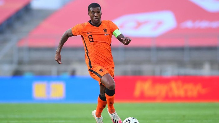 FARO, PORTUGAL - JUNE 02: Georginio Wijnaldum of Netherlands in action during the international friendly match between Netherlands and Scotland at Estadio Algarve on June 02, 2021 in Faro, Portugal. (Photo by Fran Santiago/Getty Images)