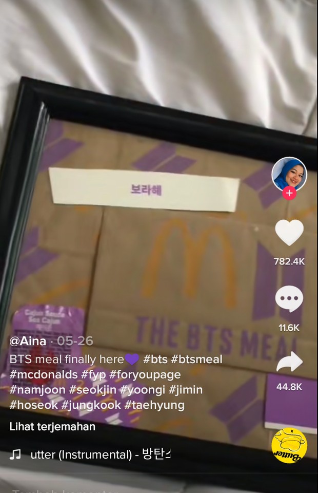 Kreasi figura BTS Meal dijadikan figura kenangan/TikTok/Aina