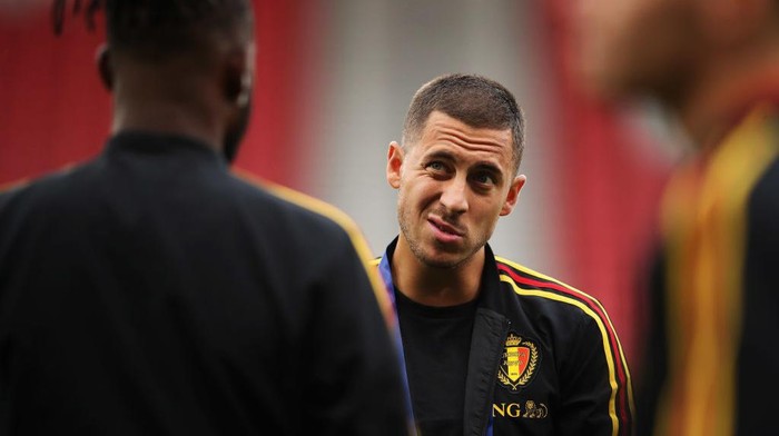 GLASGOW, SCOTLAND - SEPTEMBER 07:  Eden Hazard of Belgium is pictured prior to the International Friendly match between Scotland and Belgium at Hampden Park on September 7, 2018 in Glasgow, United Kingdom.  (Photo by Ian MacNicol/Getty Images)