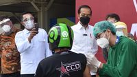 Momen Jokowi Tinjau Vaksinasi di Depok