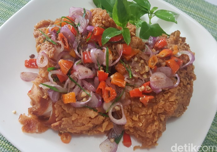 Resep Ayam Gepuk sambal Matah