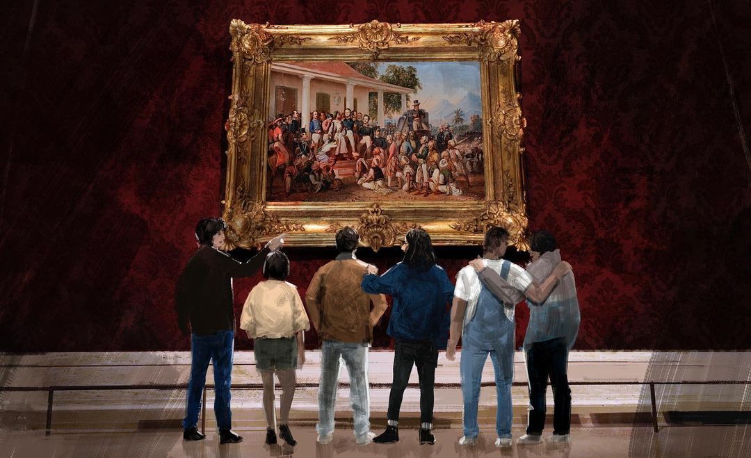 Sketsa para pemain film mencuri raden saleh / sumber : instagram.com/mencuriradensalehfilm