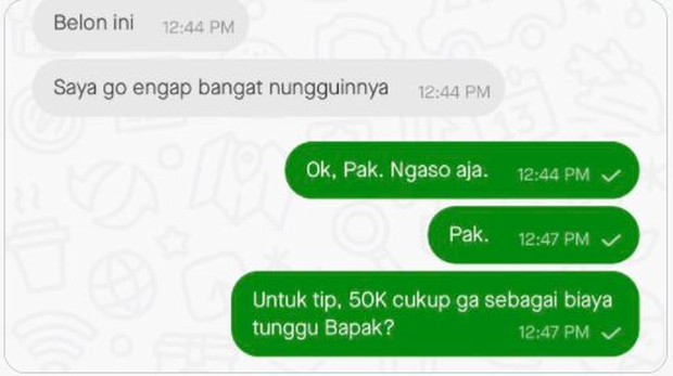 chat ojol dengan army/twitter.com/grlhn chat lucu para ojol dengan customer army saat memesan BTS meal