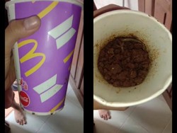 Sedih! Gelas BTS Meal Netizen Ini Dijadikan Wadah Cacing oleh Sang Ayah