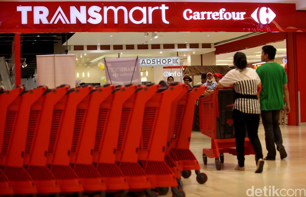 Ilustrasi Transmart Carefour, logo transmart, logo carefour, transmart carefour