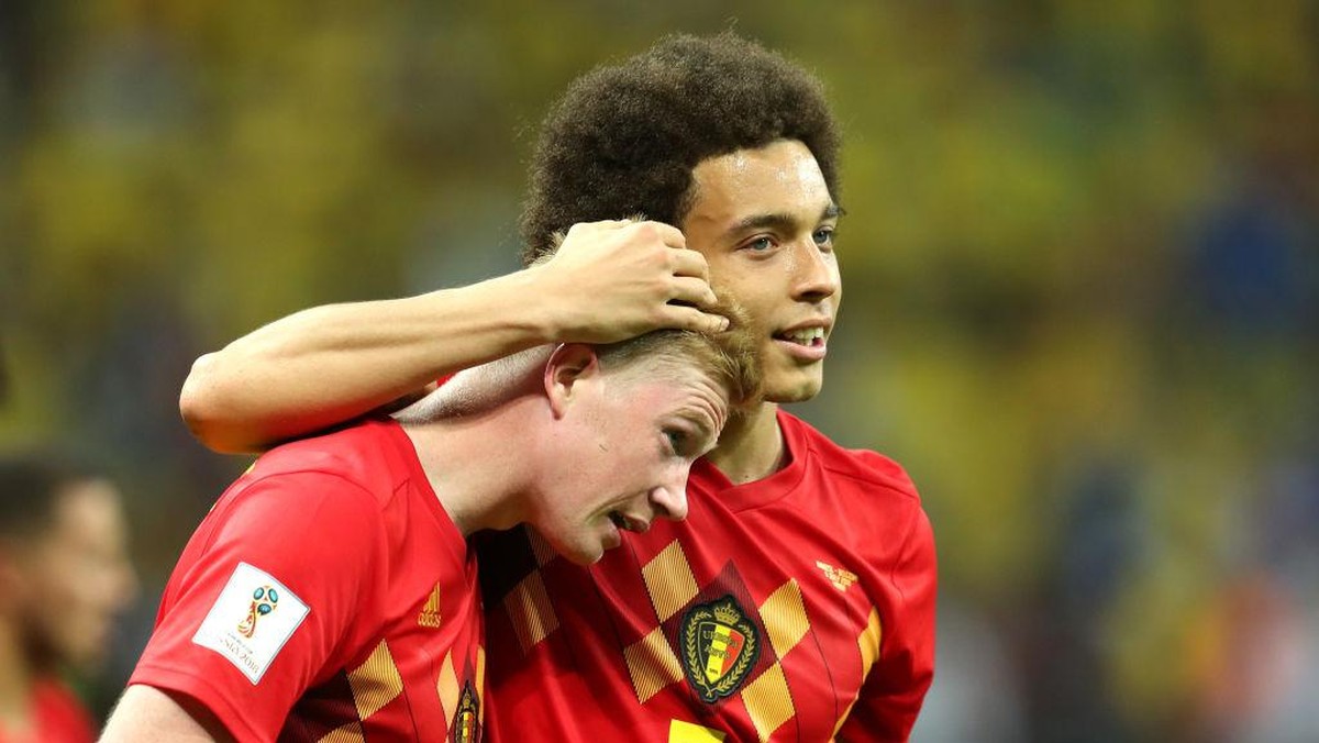 Kevin De Bruyne dan Axel Witsel dipastikan absen di laga perdana Belgia vs Rusia (Getty Images/Catherine Ivill)