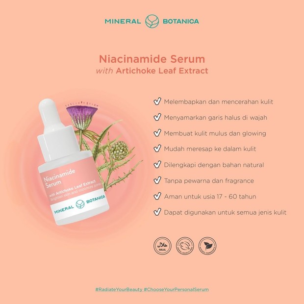 Serum niacinamide yang mampu menghilangkan bekas jerawat sekaligus menyamarkan garis halus dan pori-pori.