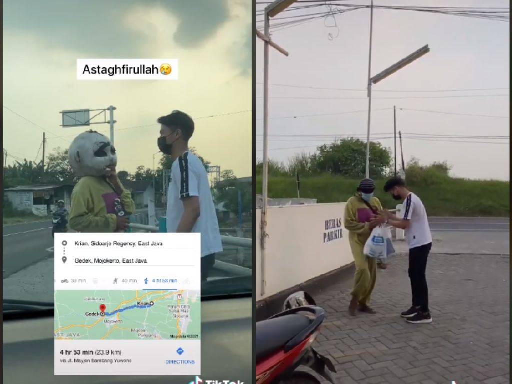 Jalan Kaki 24 Km, Tangis Badut Ini Pecah Usai Ditraktir Belanja Jalan Kaki 24 Km, Tangis Badut Ini Pecah Usai Ditraktir Belanja
