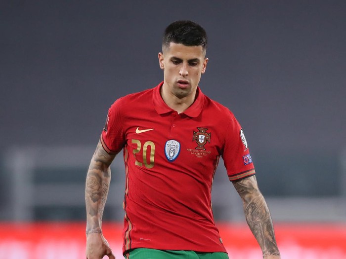 TURIN, ITALY - MARCH 24: Joao Cancelo of Portugal during the FIFA World Cup 2022 Qatar qualifying match between Portugal and Azerbaijan at Allianz Stadium on March 24, 2021 in Turin, Italy. (Photo by Jonathan Moscrop/Getty Images)